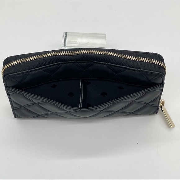 Kate Spade Natalia Smooth Quilted Leather Wallet Black - Picture 6 of 11